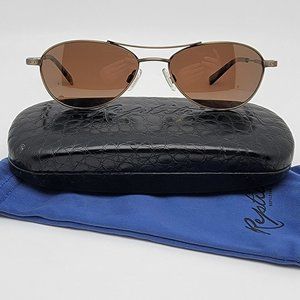 Reptile Santiago AGO Antique Gold Frame Polarized Brown Lens Aviator Sunglasses